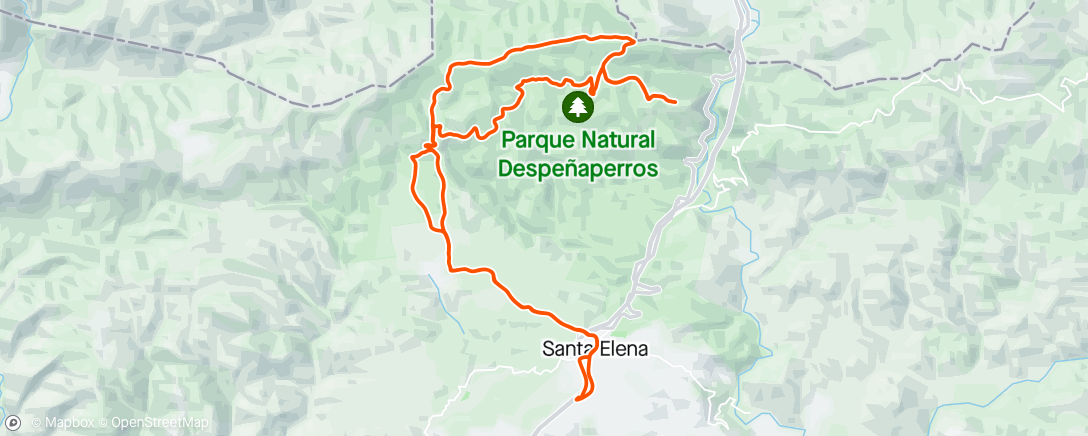 Map of the activity, Sierra Morena - Santa Elena con Valeo