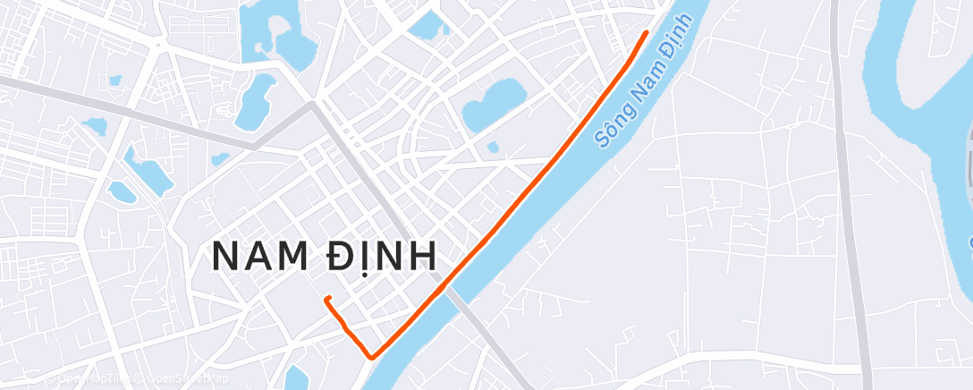 Map of the activity, Afternoon Run