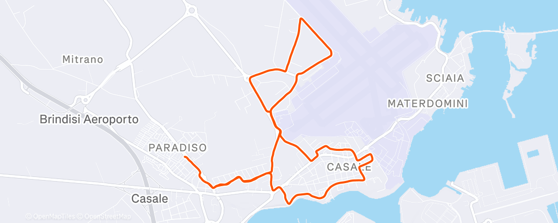 Map of the activity, Outdoor Running