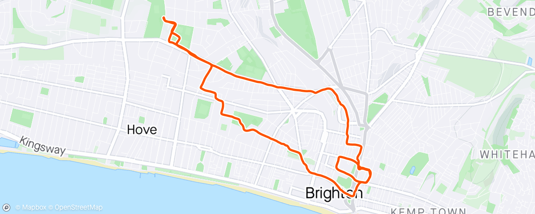Map of the activity, Commute walk into / out of city