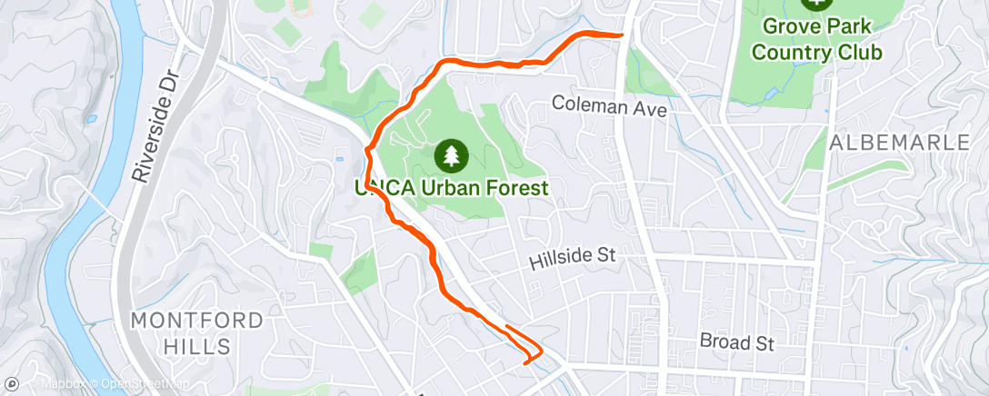 Map of the activity, Afternoon Walk