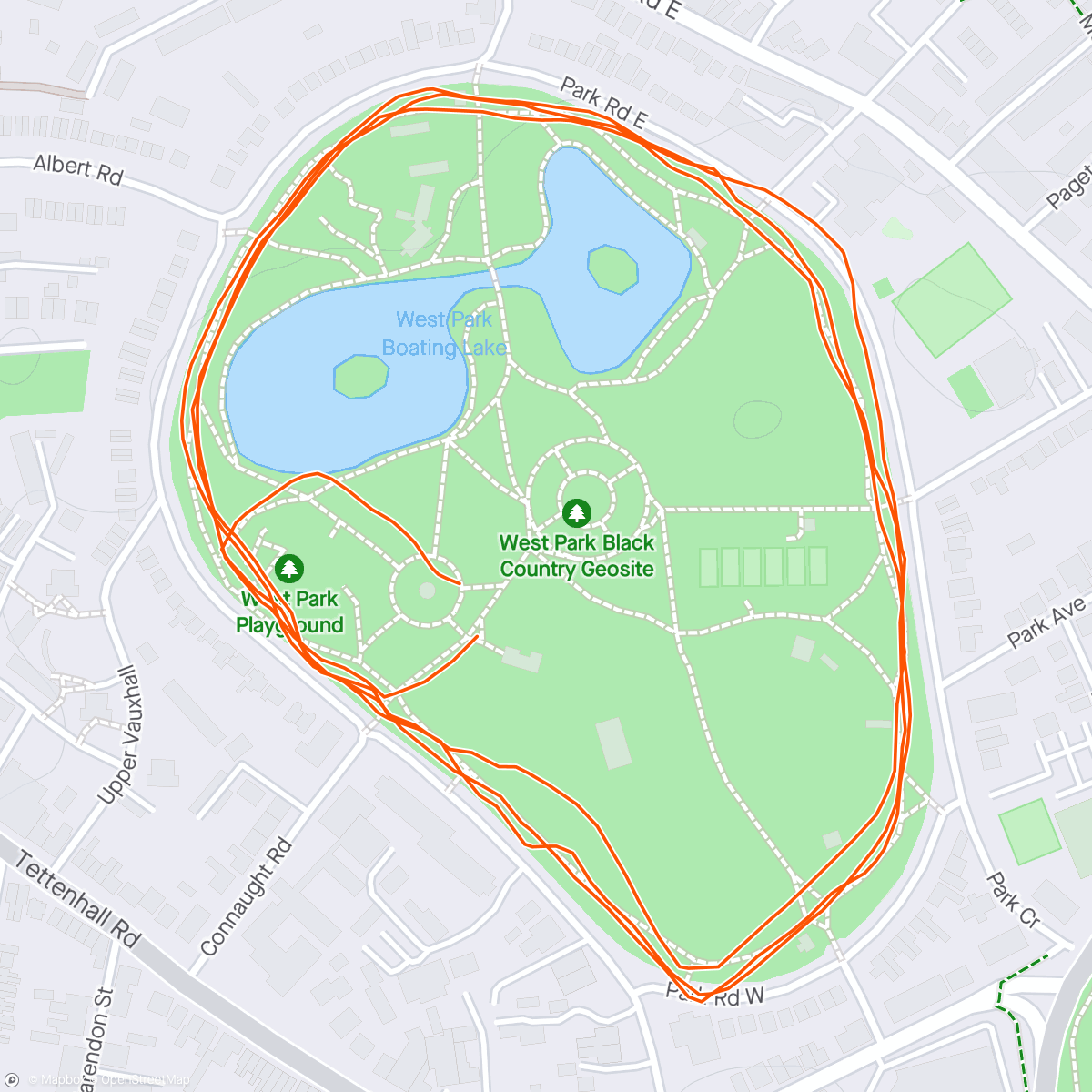 Map of the activity, Wolverhampton Buggy Parkrun