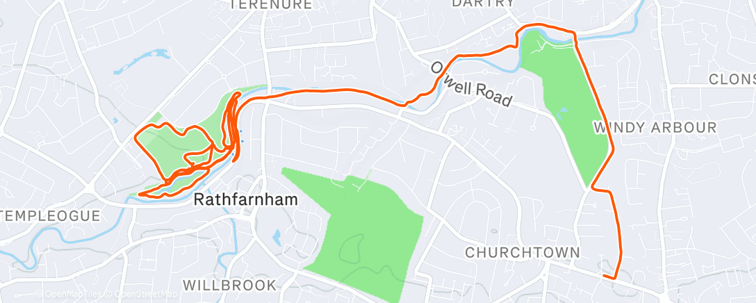 Map of the activity, Lunch Run