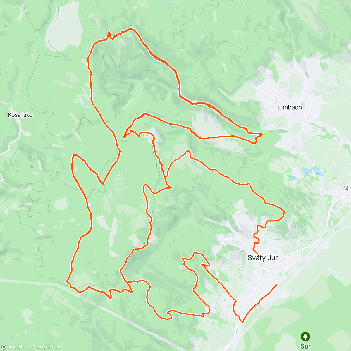 Map of the activity, Svätojurský mtb maratón