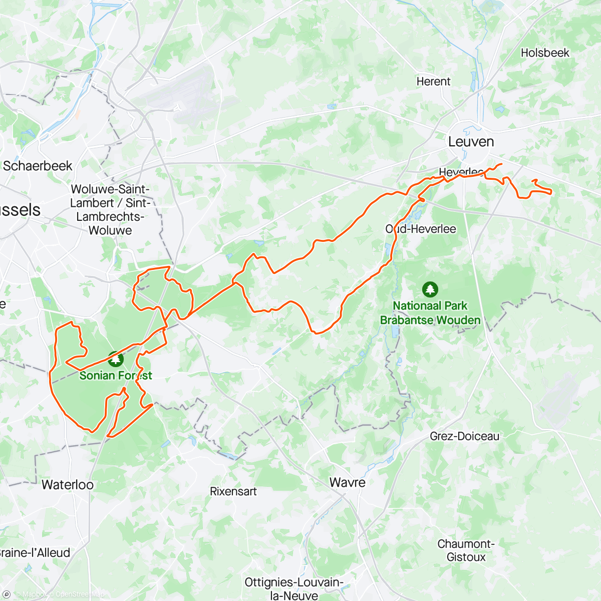 Map of the activity, Arbeid in het Zoniënwoud