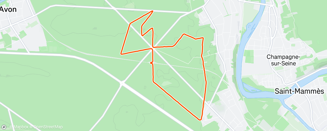 Map of the activity, Running sous la bruine avec le Coyote