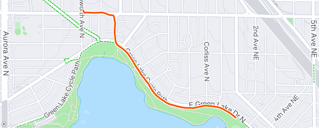 Map of the activity, Afternoon Run