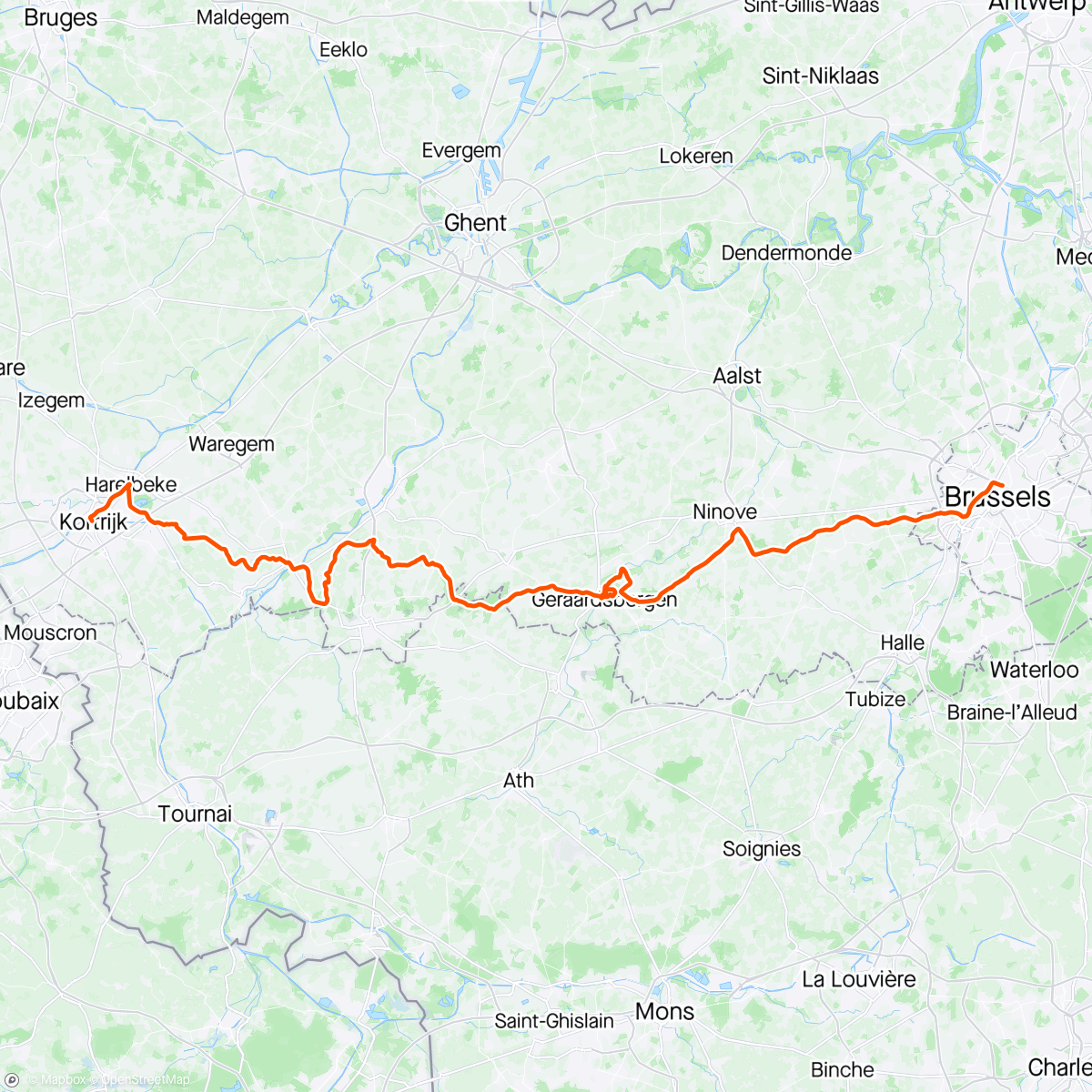 Map of the activity, Day 3 Belgium 🚴‍♂️