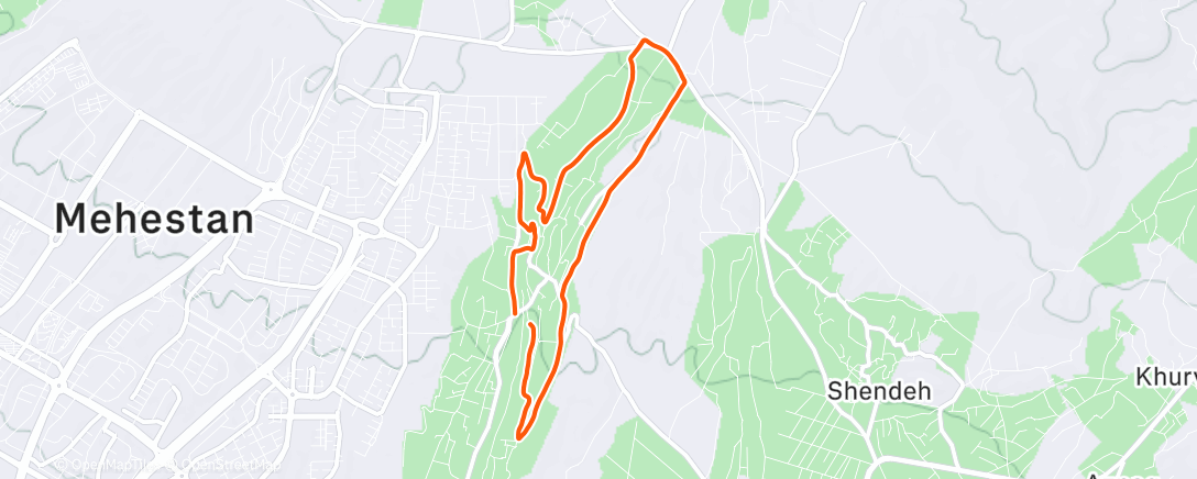 Map of the activity, Morning Run