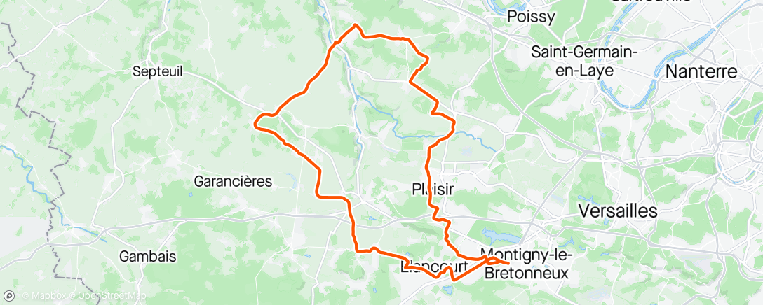 Mapa da atividade, Sortie vélo le matin