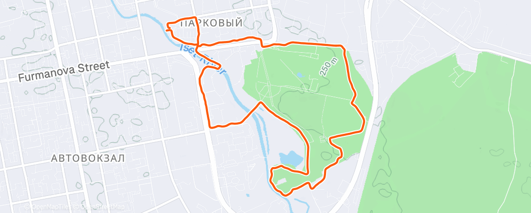 Map of the activity, Дневной забег