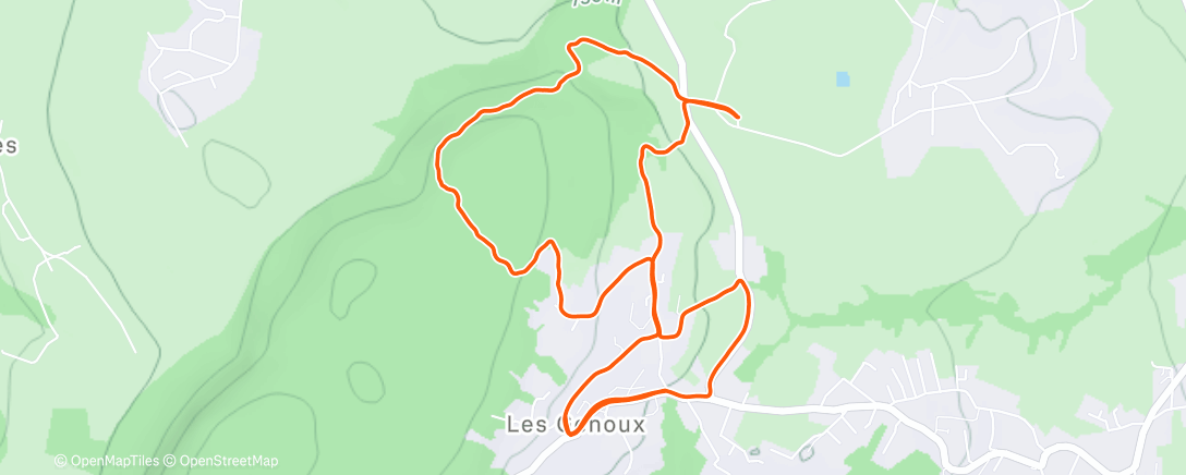 アクティビティ「3x2’40 en côte puis 3x2’20 ❄️🌨️💨」の地図