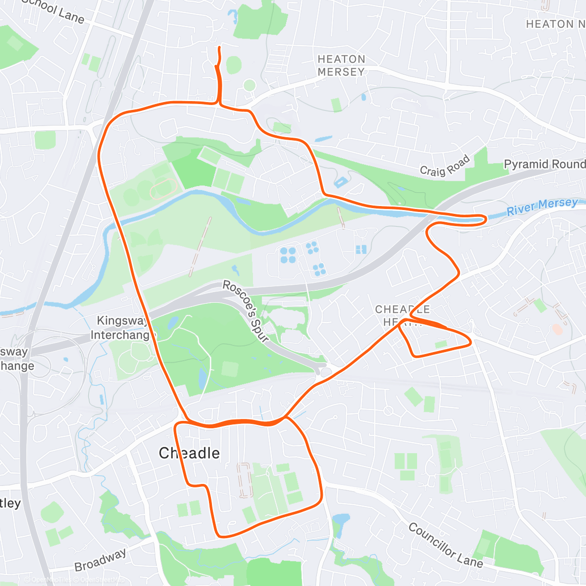 Map of the activity, Afternoon Run