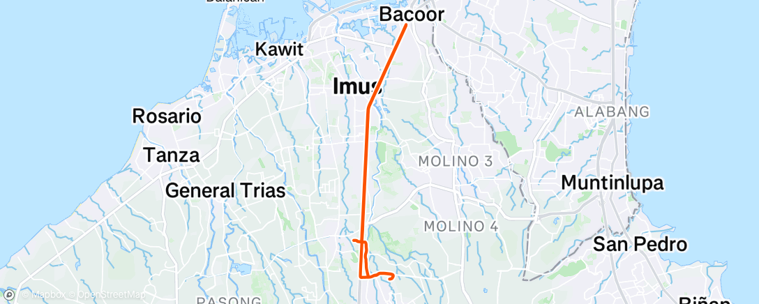 Map of the activity, Night Ride