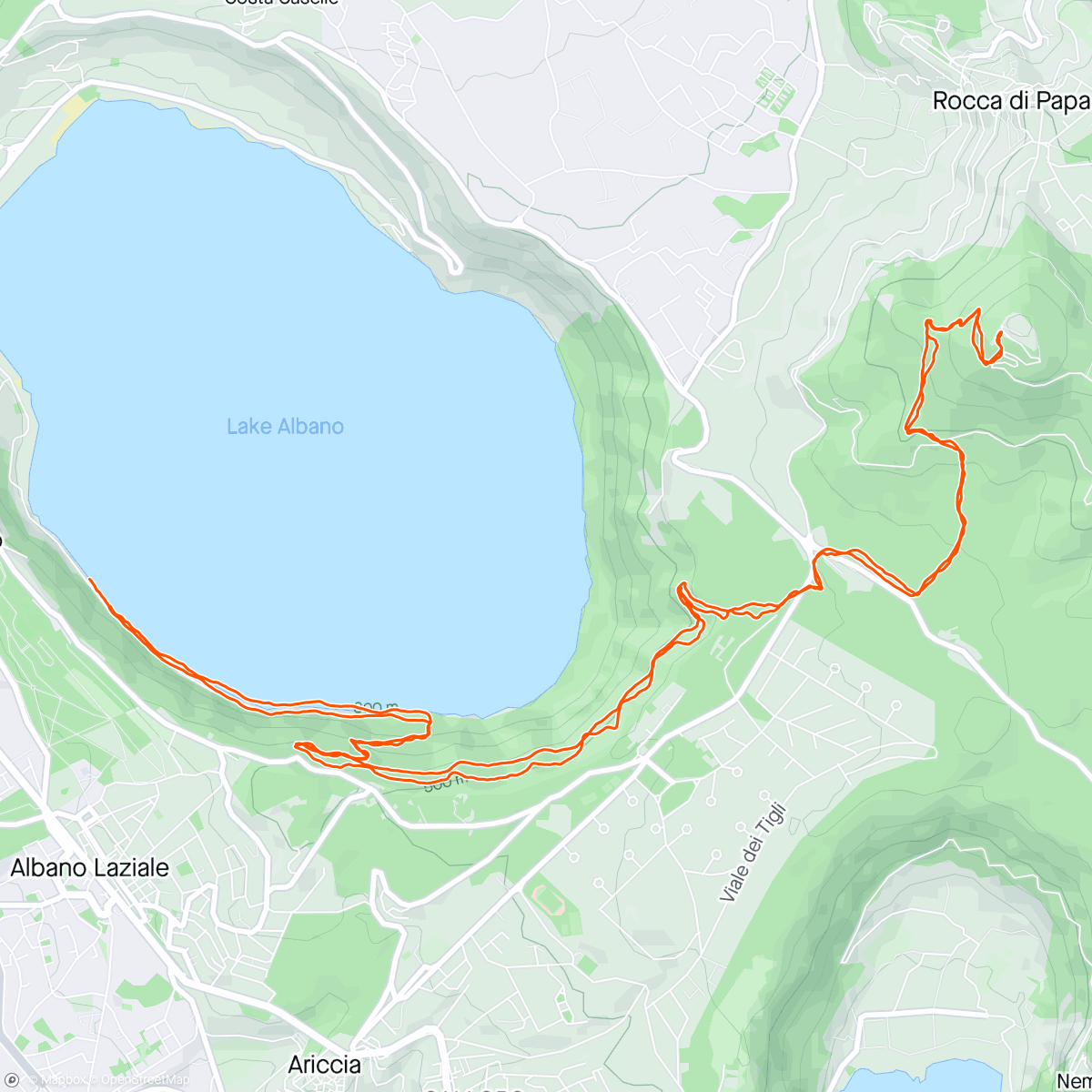 活动地图，Trail-Lago Castel Gandolfo direttissima Montecavo 17k +d650