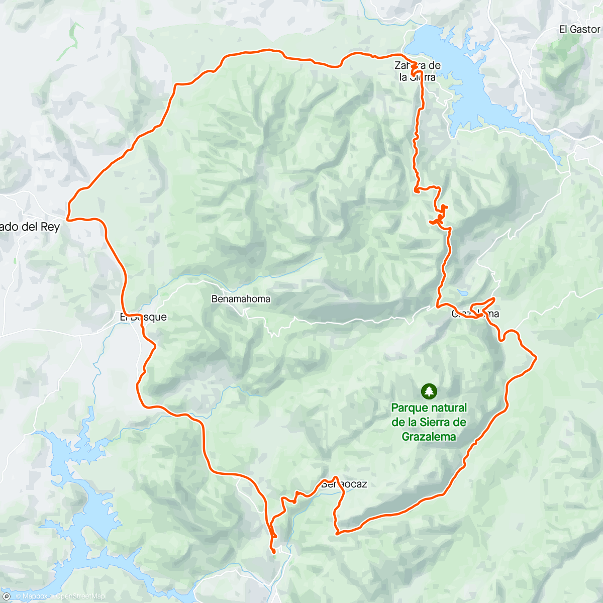 Map of the activity, Ubrique- el Bosque-Dorotea-Zahara-las Palomas-Ubrique