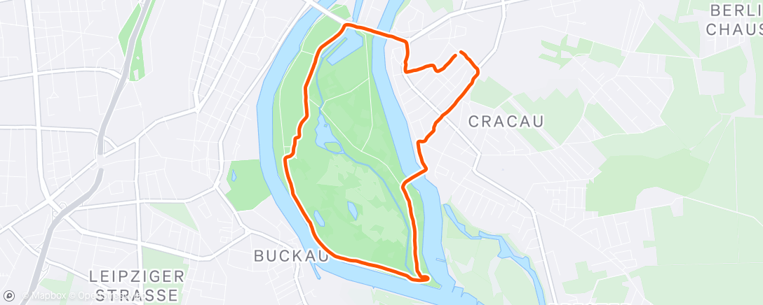 Map of the activity, Afternoon Run