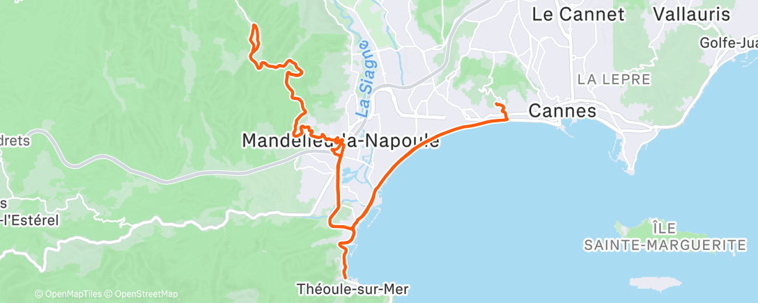 Mapa de la actividad, Sortie vélo le matin