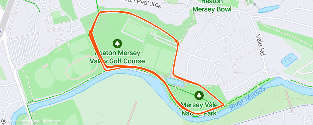 Map of the activity, Burnage parkrun