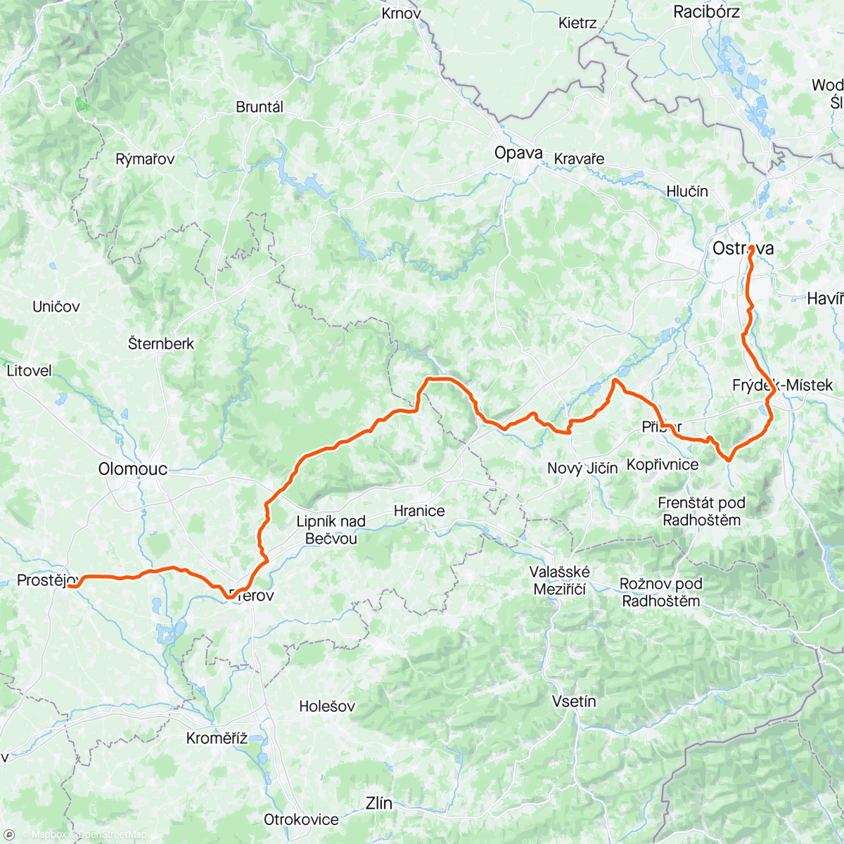 Map of the activity, CZECH TOUR stage 1 🥈