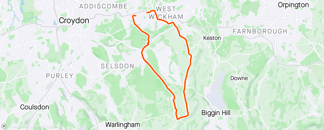 Map of the activity, Slow lunchtime ride