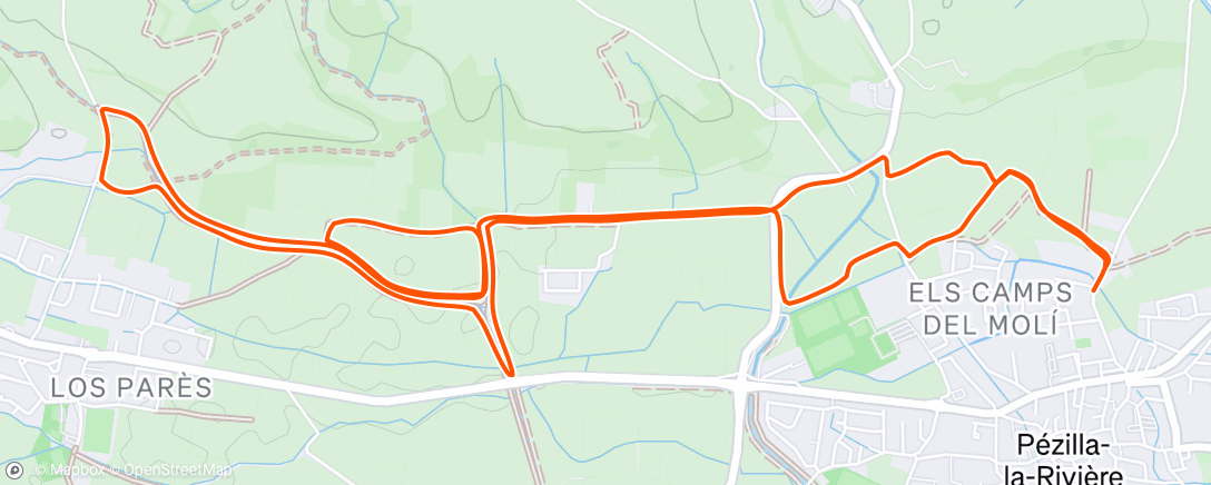 Map of the activity, Afternoon Run