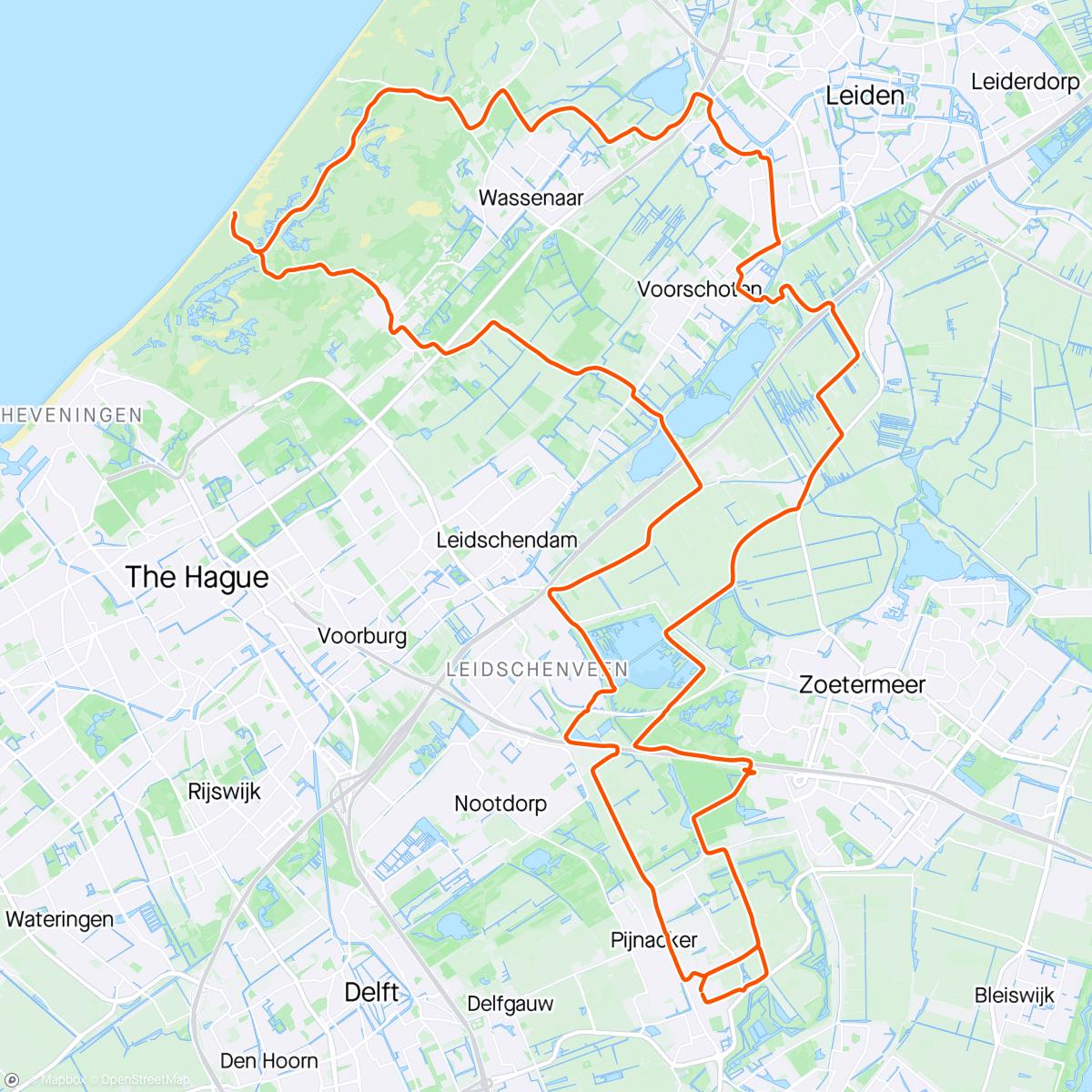 Map of the activity, Meijendelse Slag kort-kort 🚴‍♂️