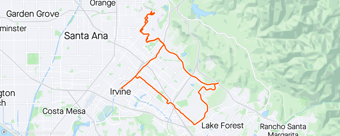Map of the activity, Irv loop + bike path