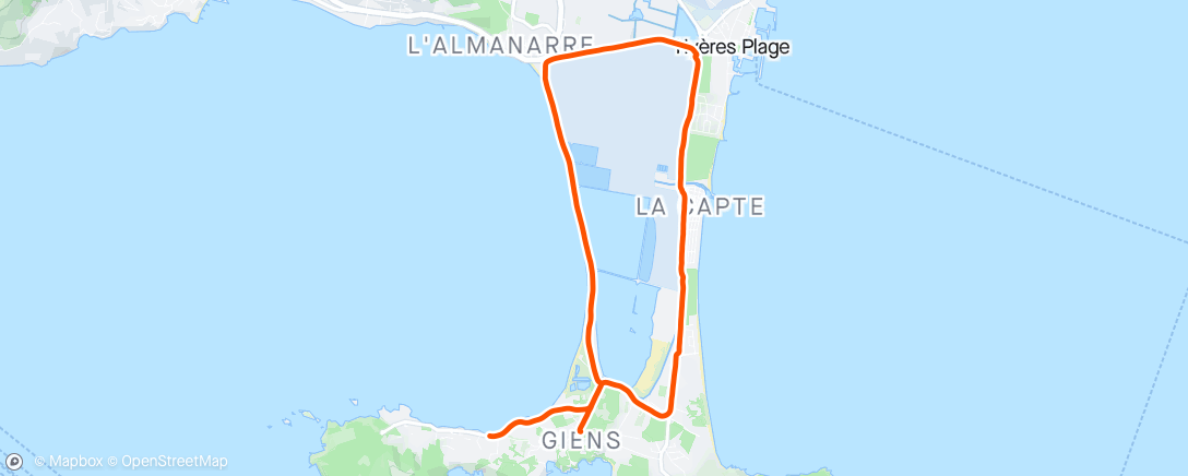 Map of the activity, Course Z4 Z5 au milieu des marais salins.