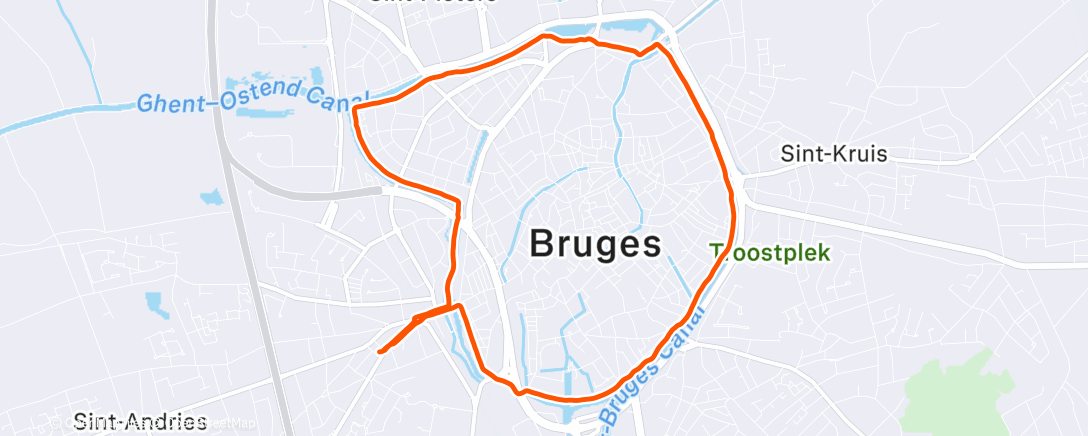 Map of the activity, Middagloop