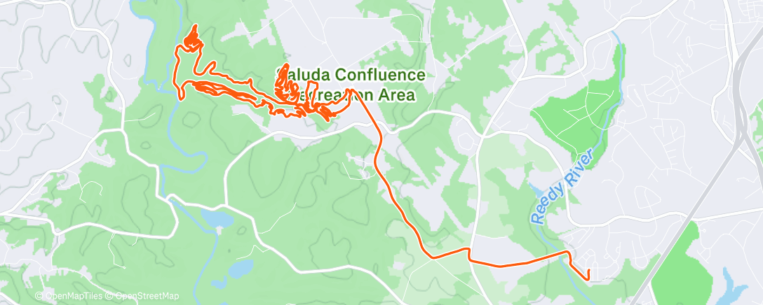 Map of the activity, Christmas MTB at Saluda confluence trails