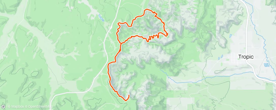 Map of the activity, Bryce canyon Trail Run