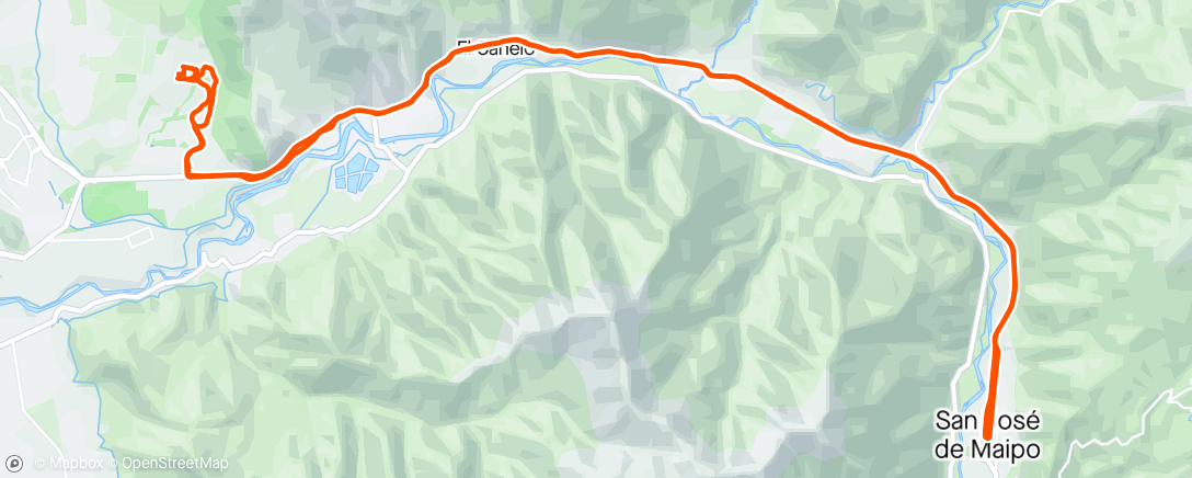 Map of the activity, Trail Flow + San José de Maipo