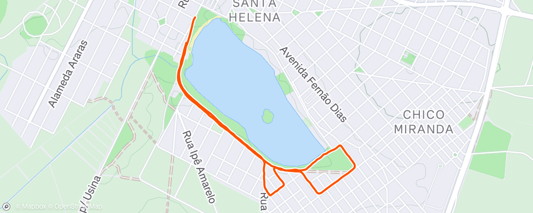 Map of the activity, Corrida matinal