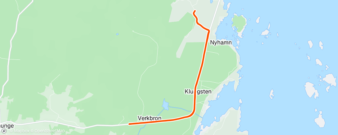 Map of the activity, Afternoon Run