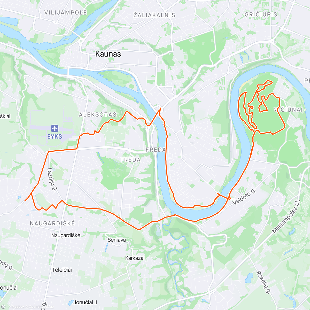 Map of the activity, Ekspromtinis Afternoon Mountain Bike Ride