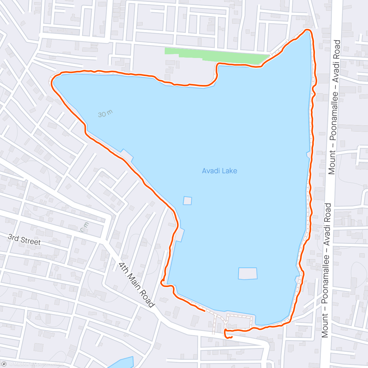 Map of the activity, A evening walk