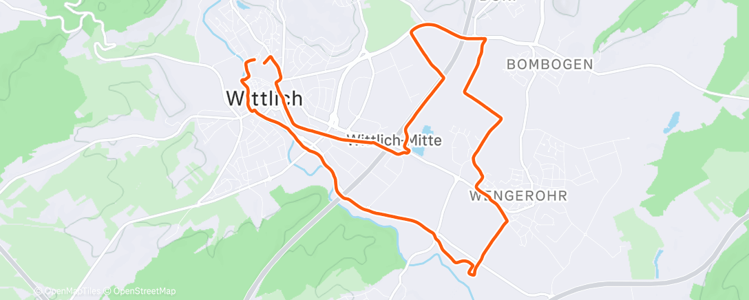 Map of the activity, Lauf am Morgen