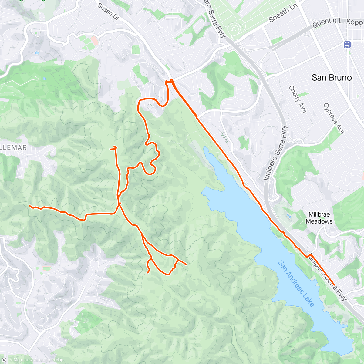 Mappa dell'attività Sweeney Ridge