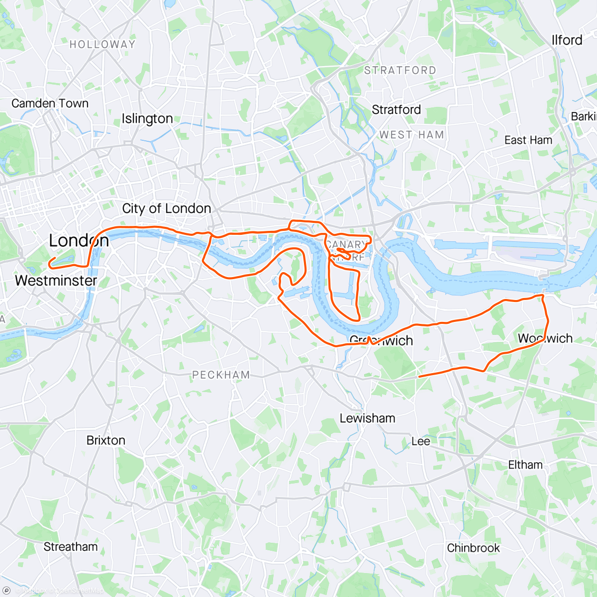 「London Marathon 2024 🏅」活動的地圖