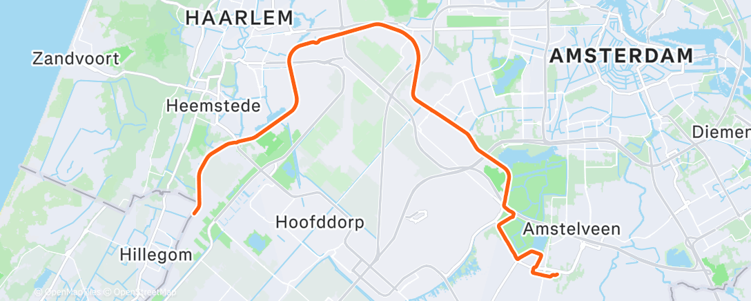 Map of the activity, Evening Ride