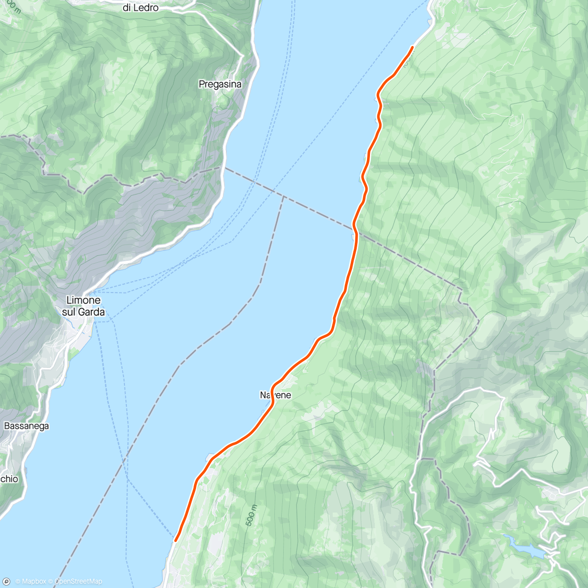 Map of the activity, ROUVY - Lago di Garda | Italy, Struggling for motivation just now. Short rides for just now.