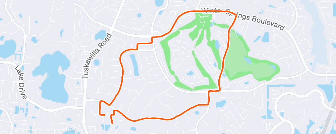 Map of the activity, Afternoon Run