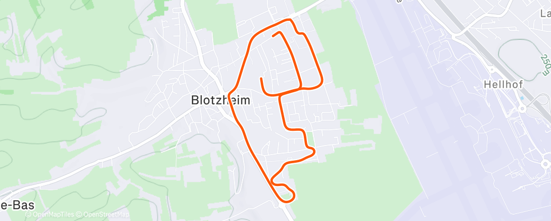 Map of the activity, Course à pied le matin