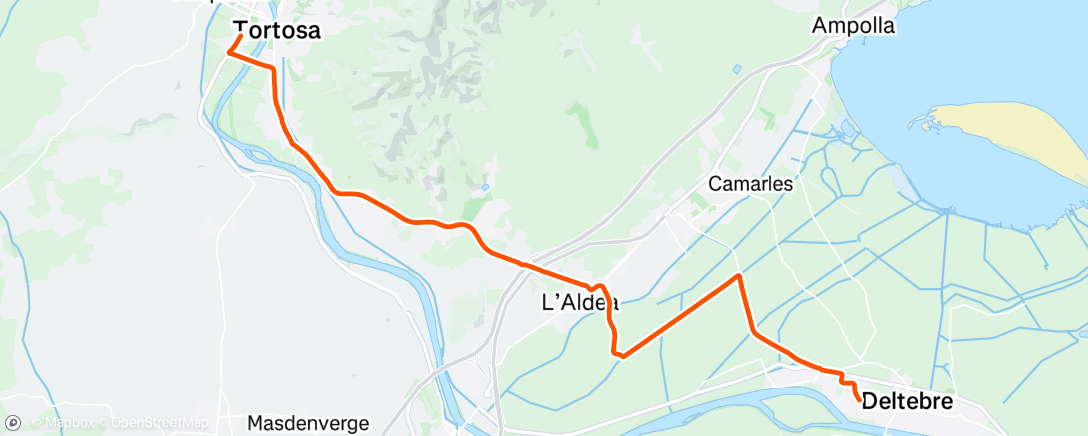 Map of the activity, Bicicleta por la mañana