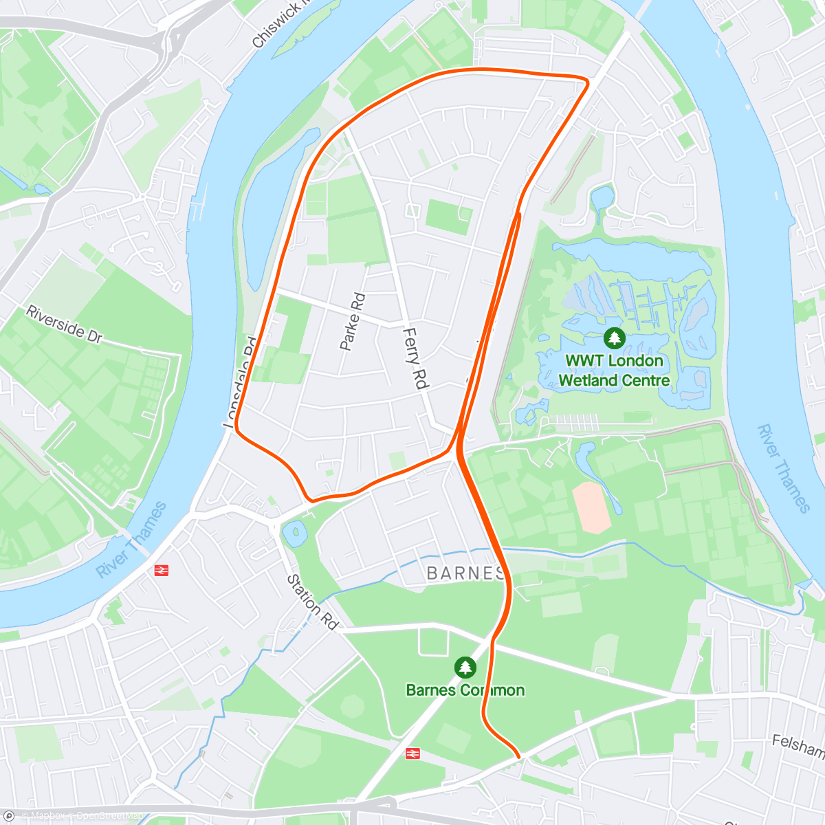 アクティビティ「Afternoon Run - Tempo」の地図