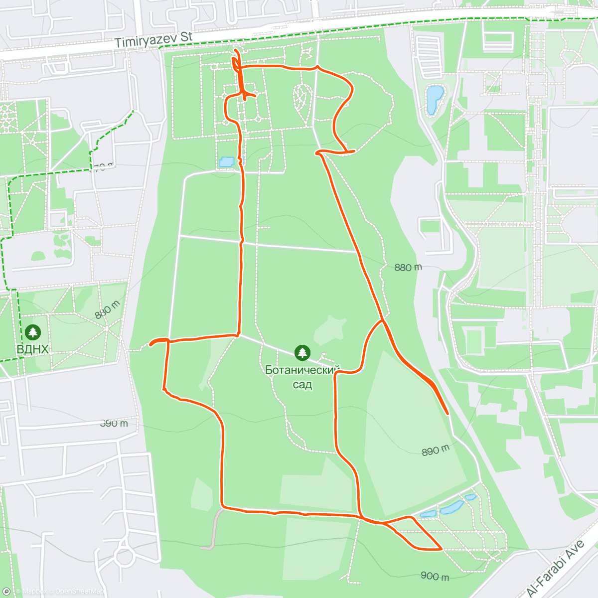 Карта физической активности (Прогулка по Ботаническому саду)