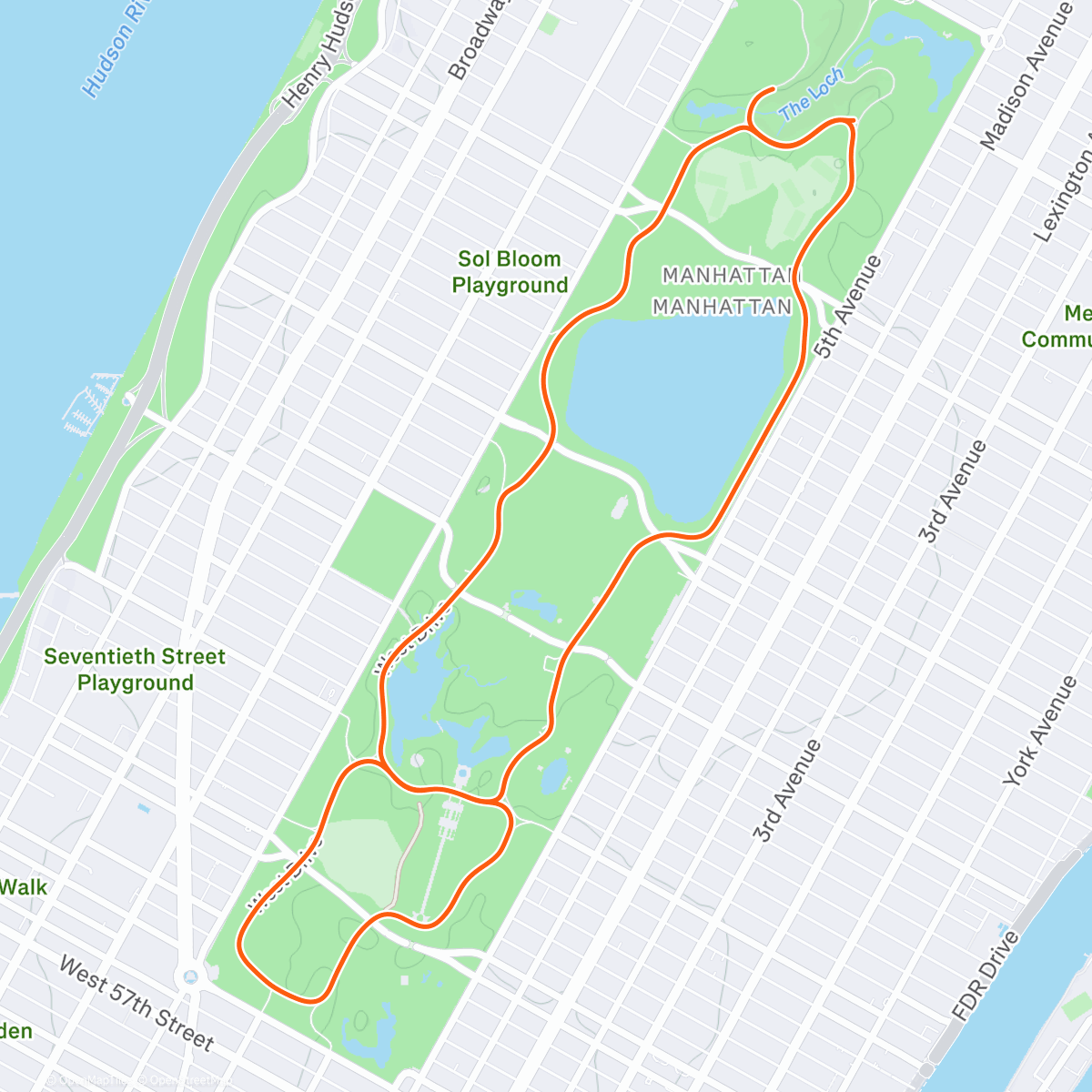 Карта физической активности (Zwift - Astoria Line 8 in New York)