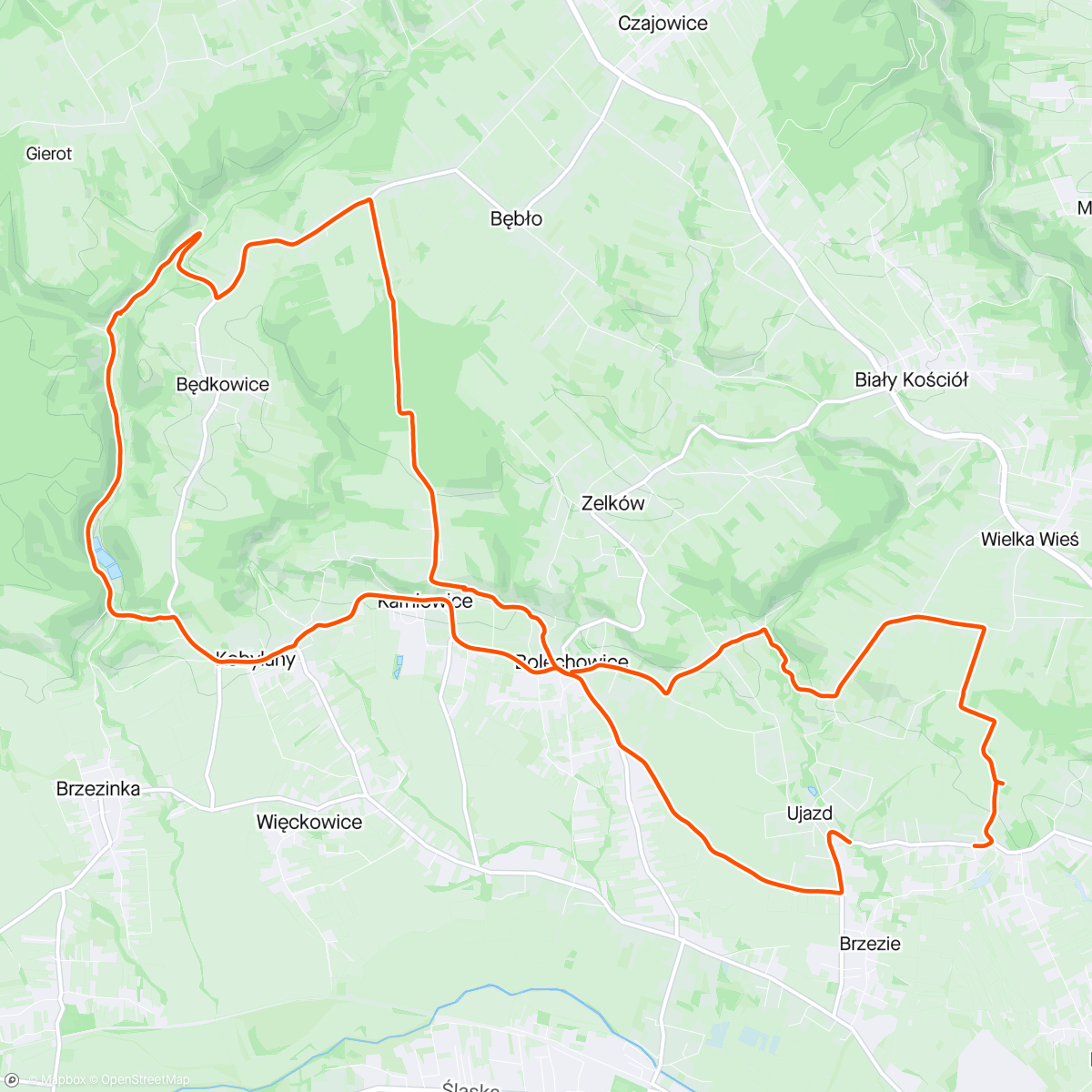 Map of the activity, Obózssie Polsko Ride