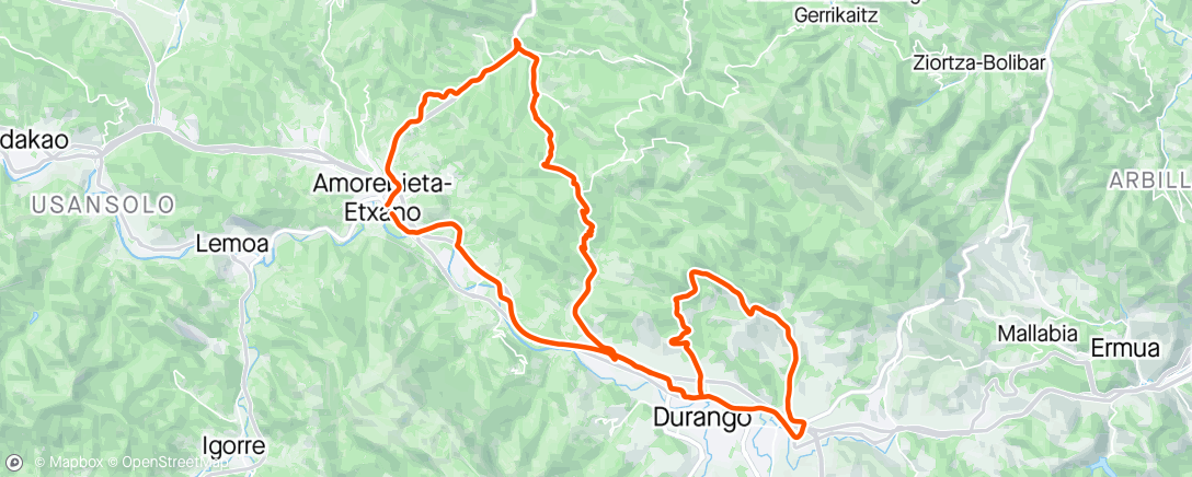 Map of the activity, Garai - Montecalvo - Autzagane